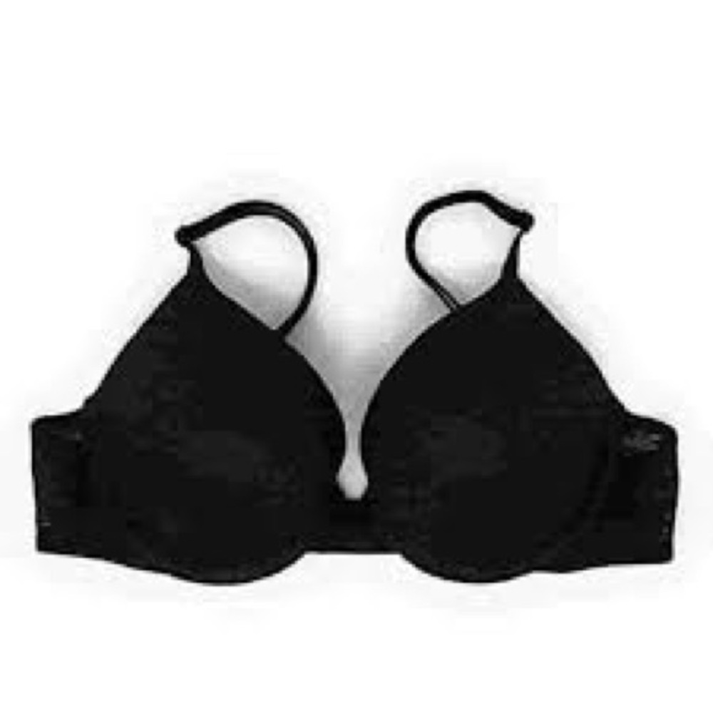 VS PINK Wear Everywhere Push Up Bra 34D in Black- Adds up to 1 cup Size!